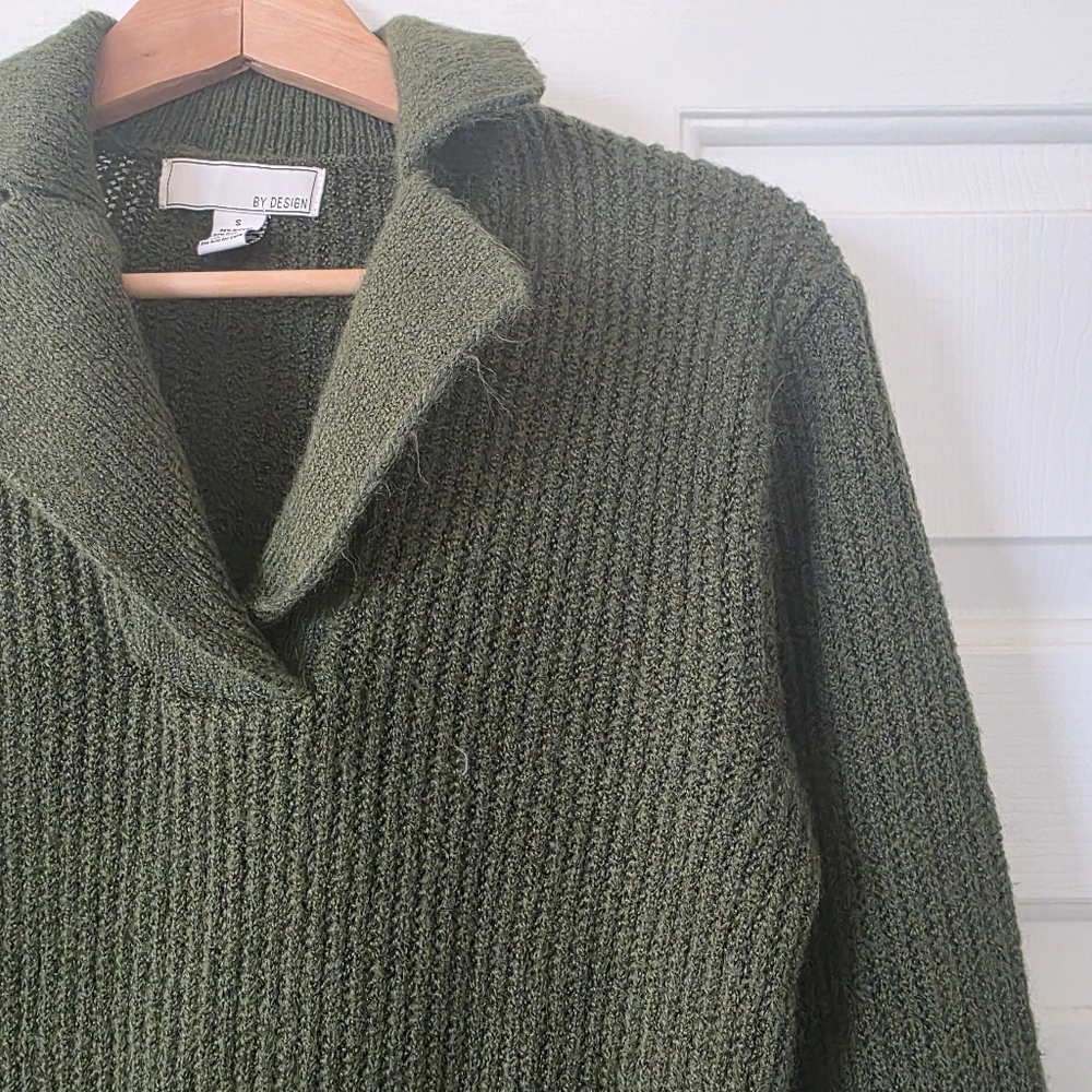 By Design Polo Knit Sweater S Green - Picture 2 of 7
